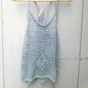 Blue Knitted throw over